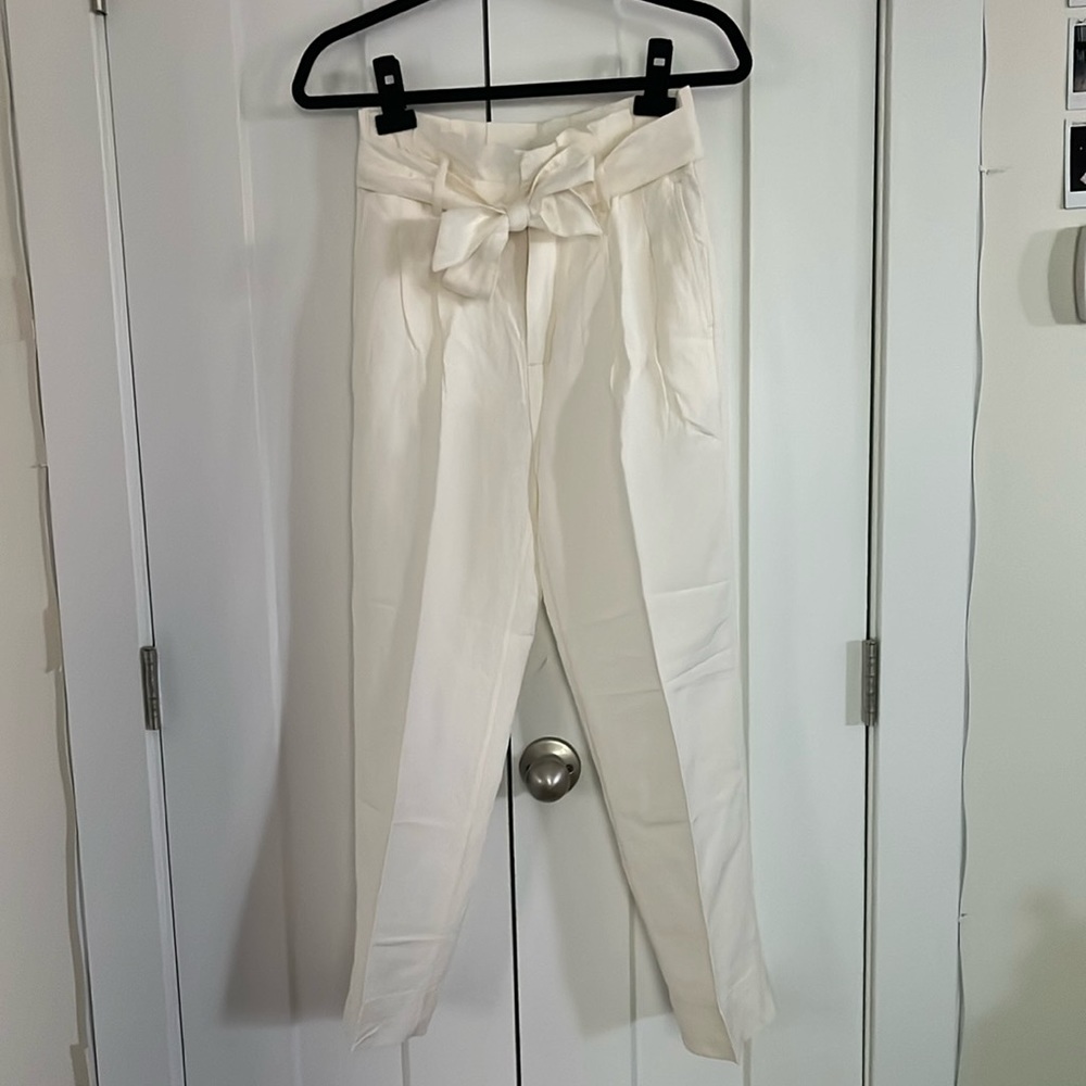 Madewell Tapered Linen-Blend Paperbag Pants